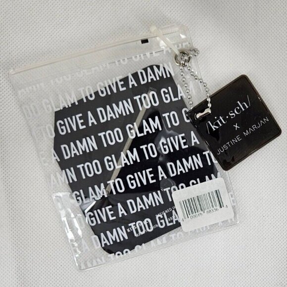 New Kitsch X Justine Marjan DAMN Rhinestone Bobby Pin Silver Color - Picture 3 of 4